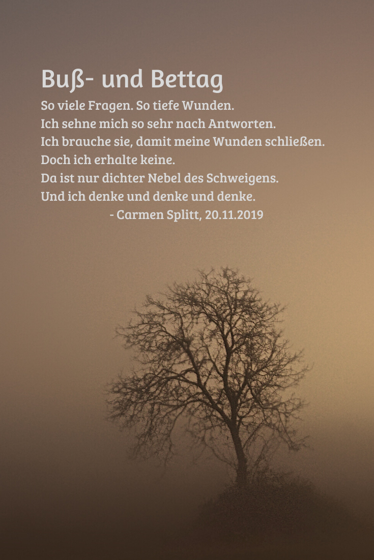 November, Gedanken zum Buß- und Bettag, Carmen Splitt, 20.11.2019